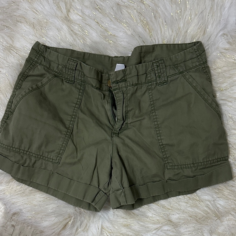 Old Navy Green Cargo Shorts Cotton Blend